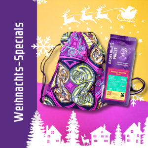 Angelique’s Finest Fairtrade Kaffee 500g & farbenfroher Kitenge-Beutel – Weihnachtsspecial