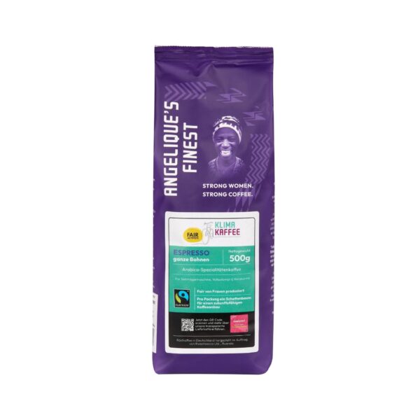 500g Packung von Angelique's Finest Klima Kaffee