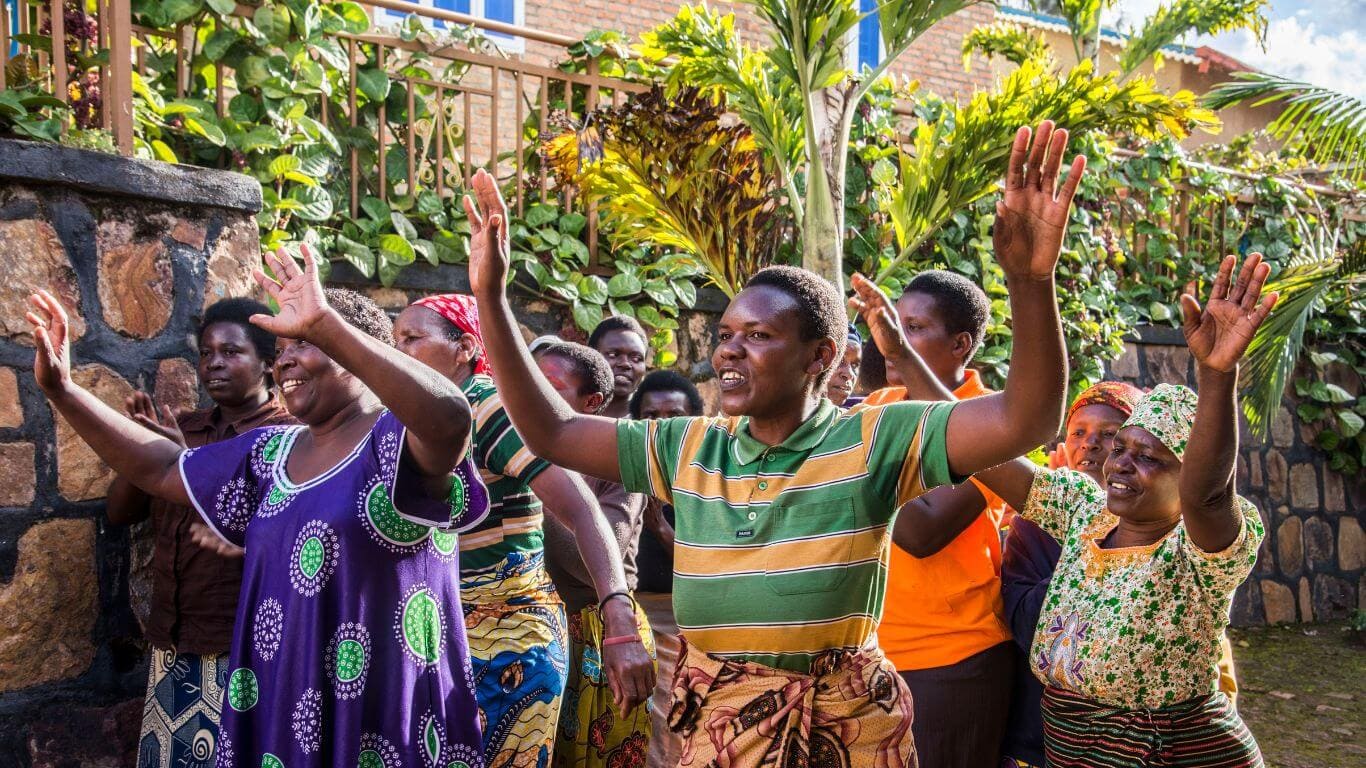 Team von ruandische und ugandische Frauen der Kooperative