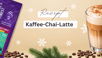 Kaffee Chai Latte im Glas mit Winterzauber Fairtrade Kaffee